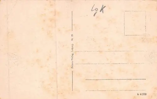 Arnoldiplatz mit Post und Theater in Gotha Thüringen Postkarte AK