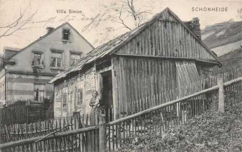 Schönheide Villa Simon Postkarte AK 1909