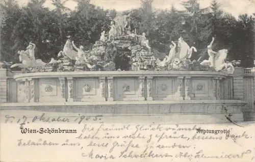Wien-Schönbrunn Neptungrotte Postkarte AK 1905
