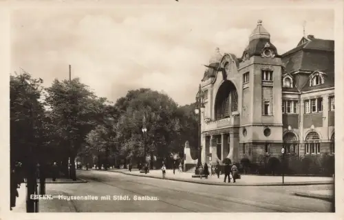 Huyssenallee mit Städt. Saalbau in Essen Nordrhein-Westfalen Postkarte AK 1931