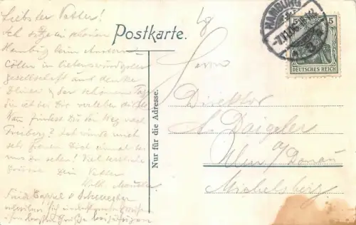Hamburg Austern-Handlung Johann Cölln Postkarte AK 1906