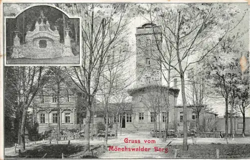 Gruss vom Mönchswalder Berg Oberlausitz Sachsen Postkarte AK 1908