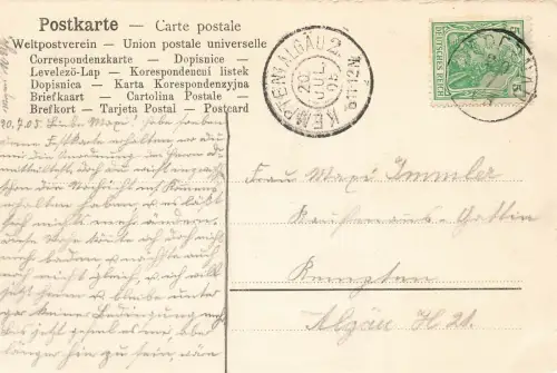 Blick auf Gasthaus mit Hof in Bad Niedernau Baden-Württemberg Postkarte AK 1905