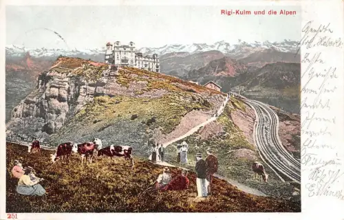 Rigi-Kulm und die Alpen Postkarte AK 1902