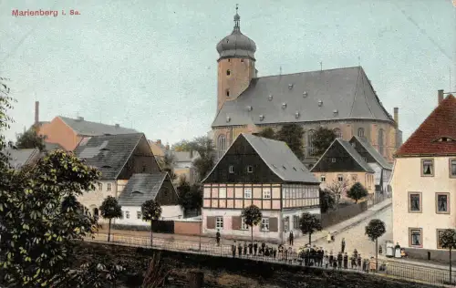 Marienberg i. Sa. Kirche Postkarte AK