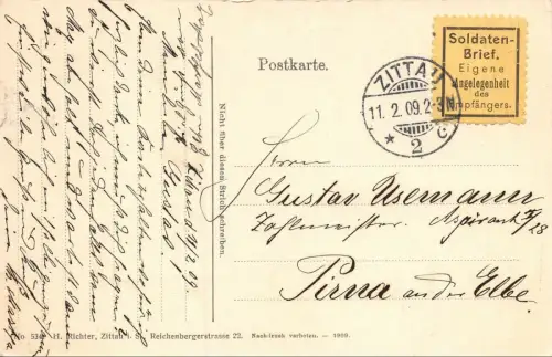 Neue Rodelbahn Hochwald-Oybin Postkarte AK 1909