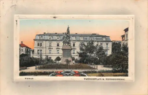 Weimar Watzdorfplatz m. Kriegerdenkmal AK 1911