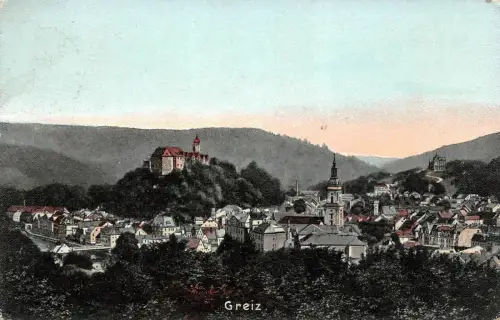 Greiz Ansicht Schloss Postkarte