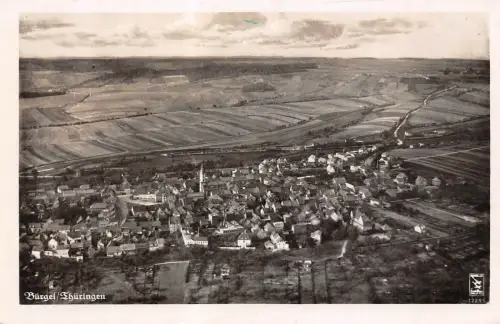 Bürgel/Thüringen Vogelperspektive Postkarte