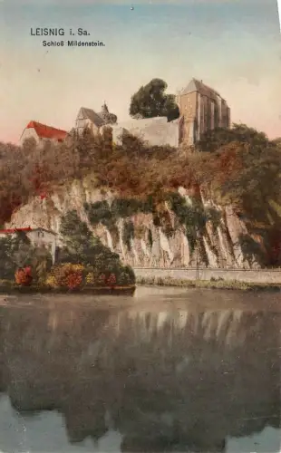 Schloss Mildenstein in Leisnig Sachsen Postkarte AK