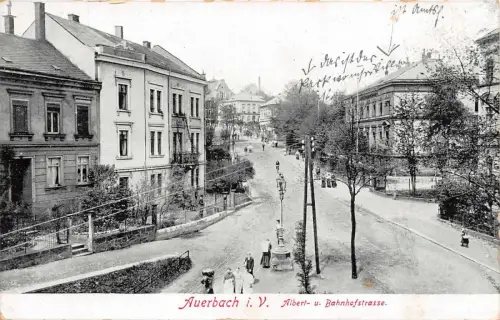 Auerbach Vogtland Albert Bahnhofstrasse Postkarte