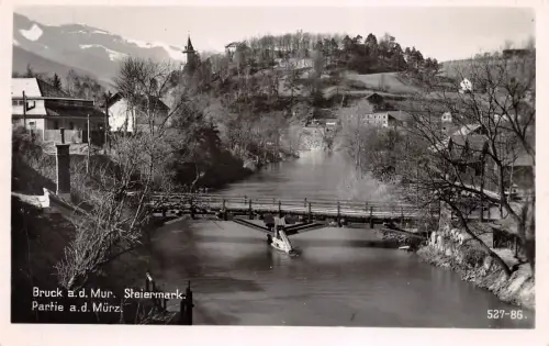 Bruck a. d. Mur Steiermark Partie a. d. Mürz Postkarte AK