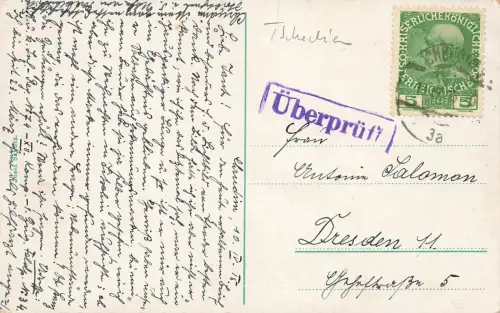 Ansicht Marktplatz und Denkmal in Chrudim Böhmen Postkarte AK 1915