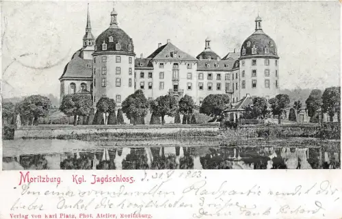 Königliches Jagdschloss Moritzburg Sachsen Postkarte AK 1903