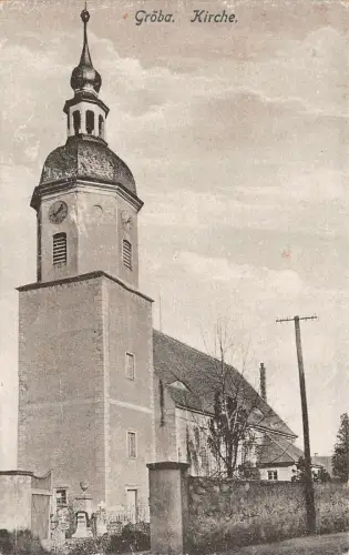Kirche bei Riesa Gröba an der Elbe Sachsen Postkarte AK 1930