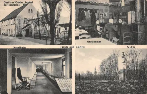 Gruß aus Canitz Riesa Gasthaus zur Schmiede Gustav Reichel AK 1930