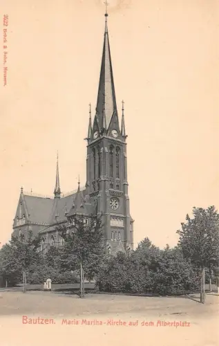 Maria Martha-Kirche auf dem Albertplatz Bautzen Postkarte