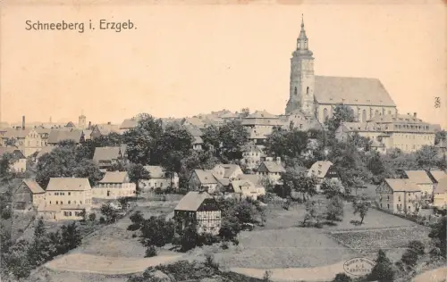 Schneeberg i. Erzgeb. Ansicht Kirche Postkarte AK