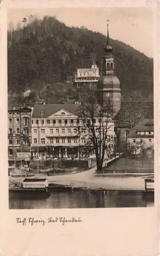 Hotel Dampfschiff Bad Schandau Sächsische Schweiz Sachsen Postkarte AK 1934