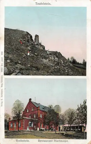 Teufelstein Restaurant Hartmann bei Berg Rothstein Löbau Sachsen AK 1915