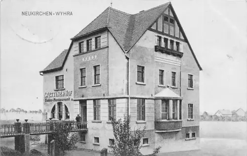 Neukirchen-Wyhra Borna Wettiner Hof Bahn-Restaurant AK 1908