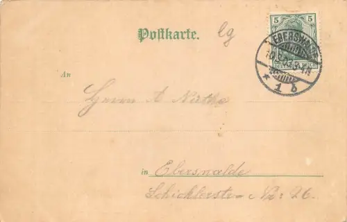 Gruss aus Eberswalde Restaurant Wasserfall AK 1903