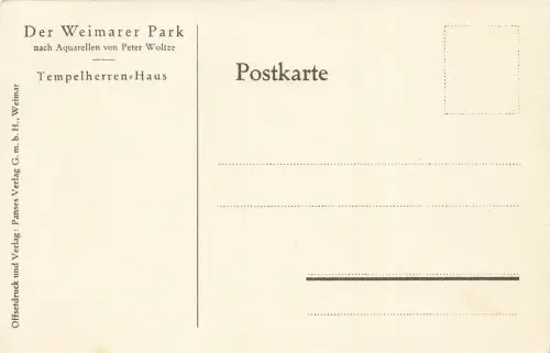 Tempelherrenhaus Der Weimarer Park Weimar Thüringen Postkarte AK
