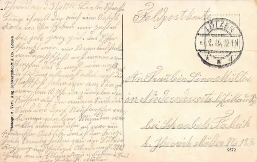 Lötzen Markt mit Kriegerdenkmal Feldpostkarte AK 1915