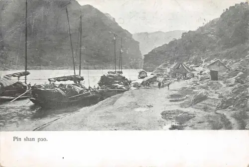 Deutsche Post in China ,AK Pin shan pao gelaufen 1910 HANKAU