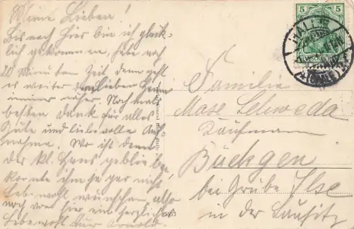 Hauptbahnhof mit Straßenbahn in Halle Sachsen-Anhalt Postkarte AK 1904