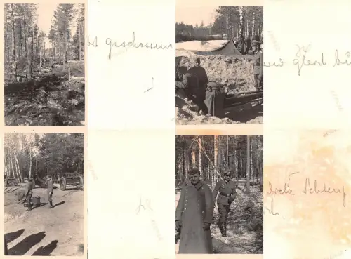 4 x Fotos russ. Beute Feldhaubitze 152 beim Überschiessen Rogatschew Ostfront