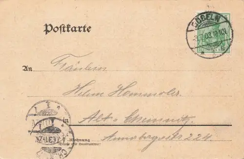 Straßenansicht unterer Teil Königstrasse in Döbeln Sachsen Postkarte AK 1903