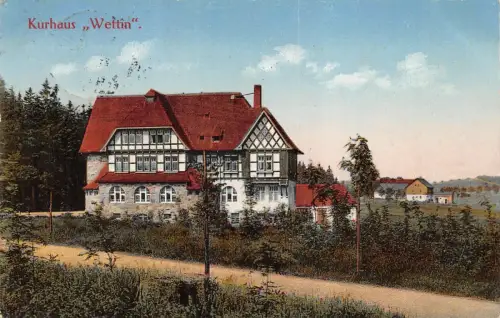 Kurhaus "Wettin" Hermsdorf i. Erzgeb. Postkarte AK 1915