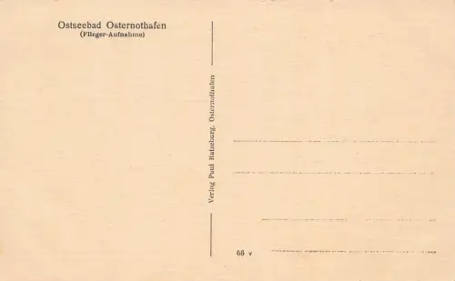 Fliegeraufnahme von Ostseebad Osternothafen Pommern Postkarte AK