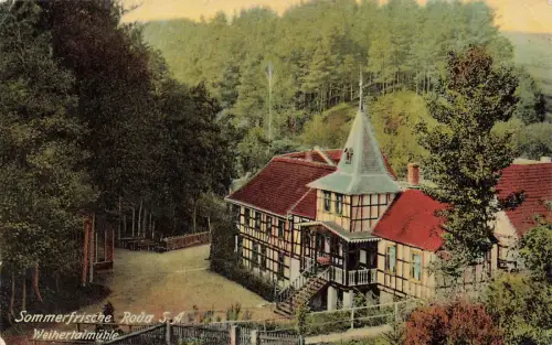 Sommerfrische an der Weihertalmühle in Roda Sachen Postkarte AK 1901