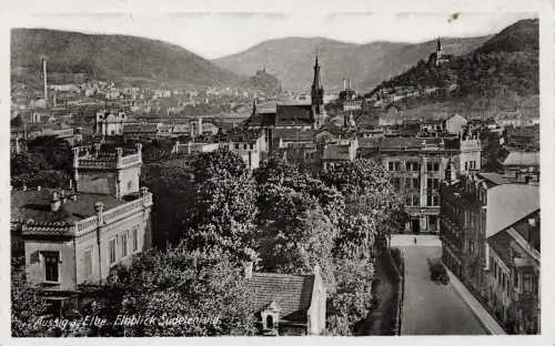 Stadtansicht Elbblick Sudetengau Aussig an der Elbe Sudeten Postkarte AK 1941