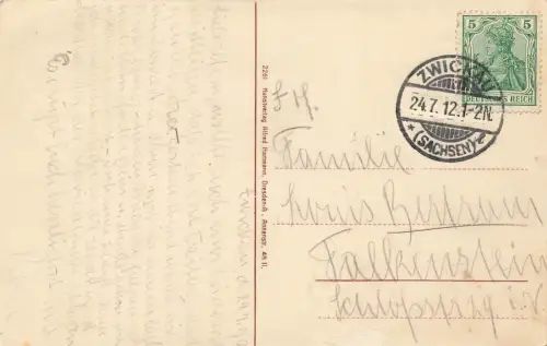 Hauptbahnhof mit Straßenbahn in Dresden Sachsen Postkarte AK 1912