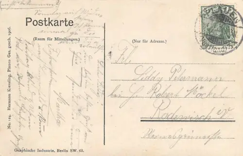 Altmarkt mit Rathaus Plauen Vogtland Sachsen Postkarte AK 1911