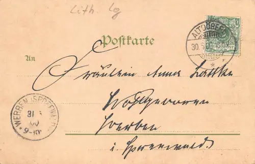 Gruss aus Altdöbern Turnhalle Königl. Seminar Präparanten-Anstalt Litho AK 1900