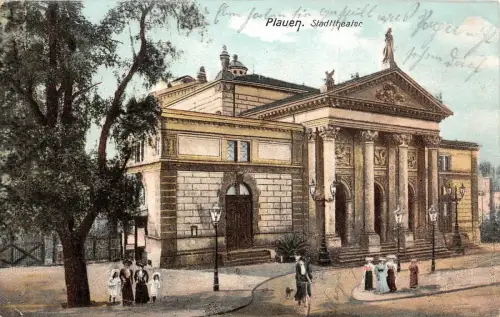 Stadttheater Plauen Vogtland Sachsen Postkarte AK 1905