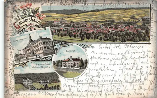 AK Gandersheim Waldschlösschen, Bahnhof Niedersachsen Litho Postkarte 1900