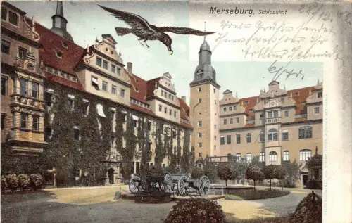 Merseburg Schlosshof Postkarte 1902