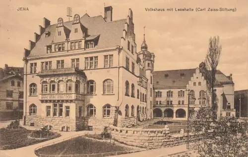 Volkshaus mit Lesehalle carl Zeiss-Stiftung in Jena Thüringen AK 1917