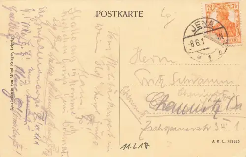 Volkshaus mit Lesehalle carl Zeiss-Stiftung in Jena Thüringen AK 1917