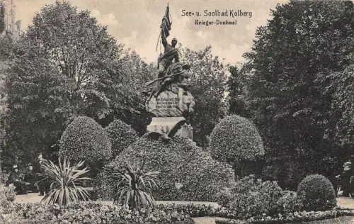 See und Solbad Kolberg Krieger - Denkmal AK 1926