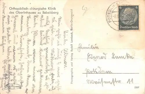 Orthopädisch-chirugische Klinik des Oberlinhauses zu Babelsberg Postkarte AK