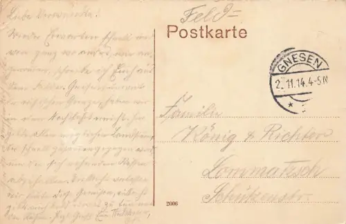 Gnesen (Gniezno) Posen Postkarte 1914