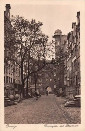 Danzig Frauengasse mit Frauentor Postkarte