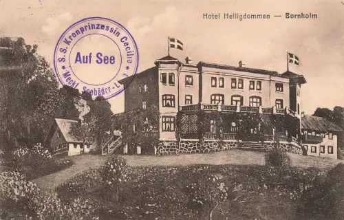 Hotel Helligdommen in Bornholm Dänemark Postkarte AK