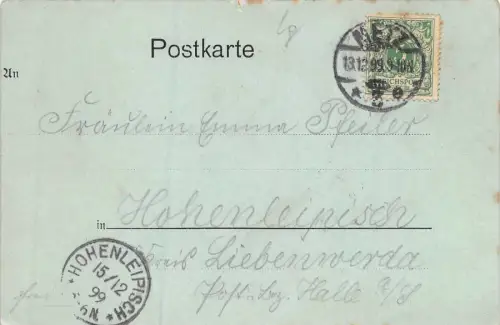 Gruss aus Metz Jungfernwehr & Mittelbrücke Postkarte AK 1899